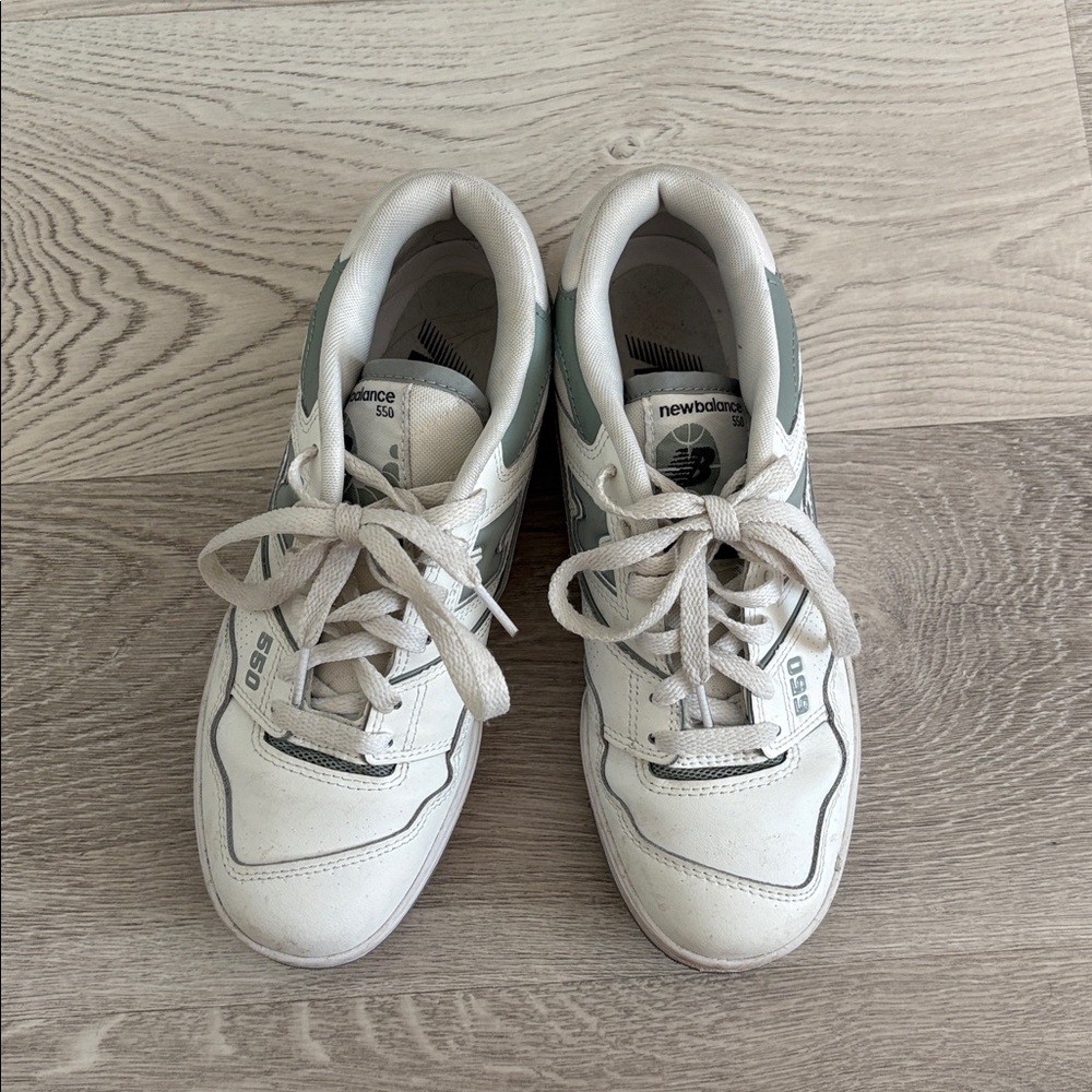 New Balance 550 Cream and Gray Sneakers
